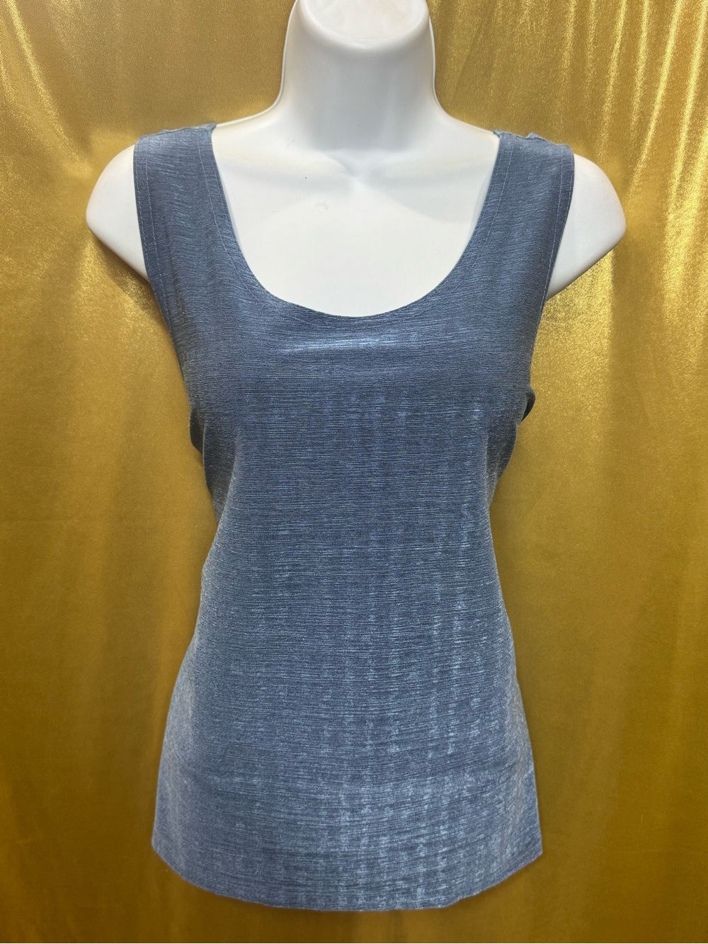ACW Design Blue Textured Scoop Neck Tank Top - Size Large